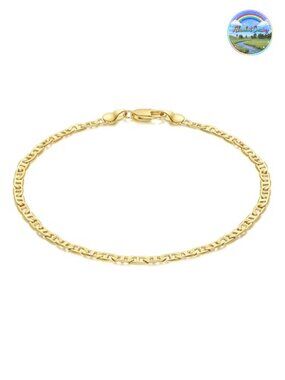 14K Gold Plated Waterproof Anklet Mariner Chain Lobster Clasp
